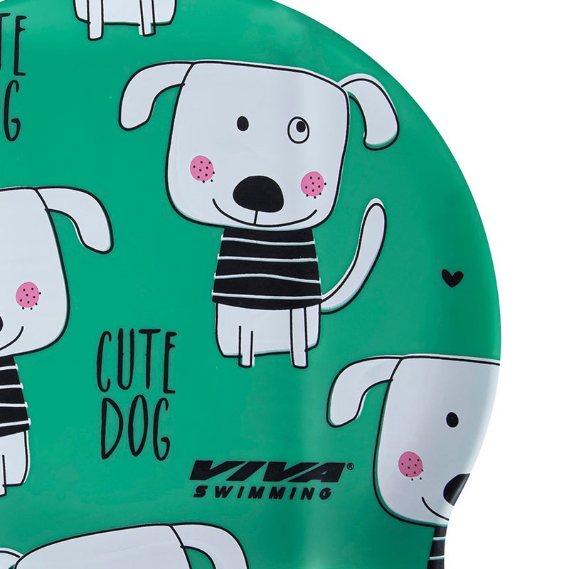Viva Swimming Printed Cap For Kids - Green - Image 3